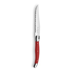Meat Knife Set Lou Laguiole Rustic Red Metal 13 cm Meats (6 Units)