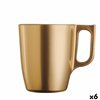 Mug Luminarc Flashy Golden Glass 250 ml (6 Units)