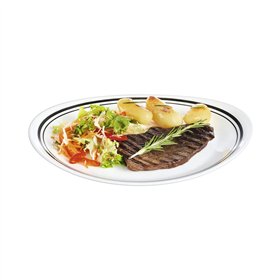 Flat Plate Luminarc Friends Time Bistr White/Black Glass Ø 30 cm Meat (12 Units)