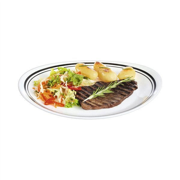 Flat Plate Luminarc Friends Time Bistr White/Black Glass Ø 30 cm Meat (12 Units)