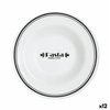 Pasta Dish Luminarc Friends Time Bistro White/Black Glass 28,5 cm (12 Units)