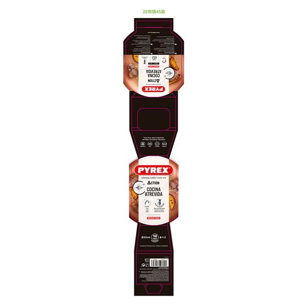 Pan Pyrex Action Stamped aluminium Copper 22 cm