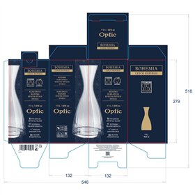 Wine Decanter Bohemia Crystal Optic Transparent Glass 1,2 L