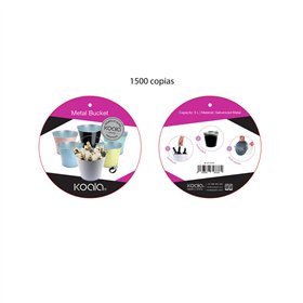 Ice Bucket Koala With handle Pink Metal 5 L