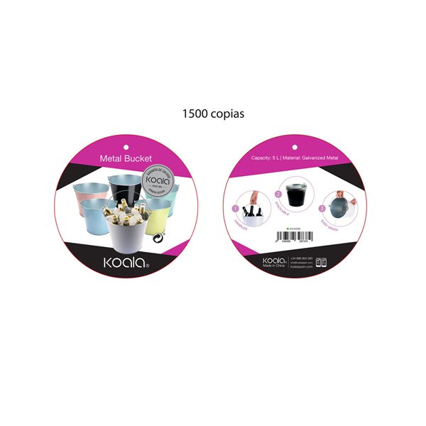 Ice Bucket Koala With handle Green Metal 5 L