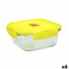Hermetic Lunch Box Luminarc Pure Box Holy Yellow Glass Squared 1,22 L (6 Units)
