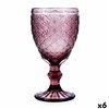 Wineglass Bidasoa Rose Moon Pink Glass 350 ml (6 Units)