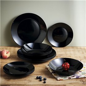 Tableware Luminarc Zelie Black Glass 18 Pieces