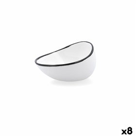 Bowl Ariane Vital Filo White Black Ceramic 12,5 cm (8 Units)