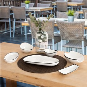 Snack tray Ariane Vital Filo White Black Ceramic Aluminium Oxide 17,3 x 2,6 x 10 cm (8 Units)