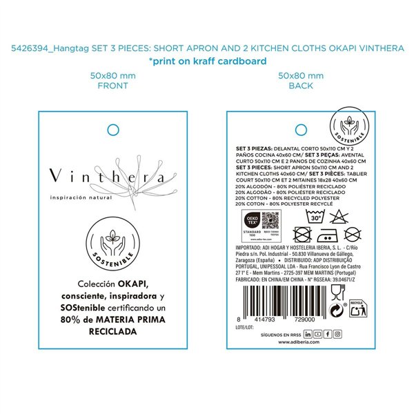 Kitchen Set Vinthera Okapi Bicoloured Textile 3 Pieces