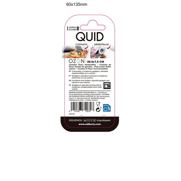 Pizza Cutter Quid Ozon Green Metal 20 cm