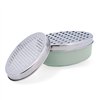 Grater with Container Quid Ozon Green Metal 17 x 12 x 7 cm (12 Units)