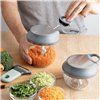 Manual vegetable chopper Quid Ozon Grey Metal 13,5 x 12 x 14,5 cm (12 Units)