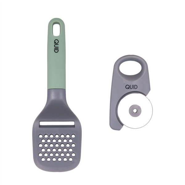 Pizza Cutter Quid Ozon Green Metal 2 Pieces