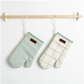 Oven Mitt Vinthera Okapi Due Bicoloured Textile 18 x 28 cm (2 Units)