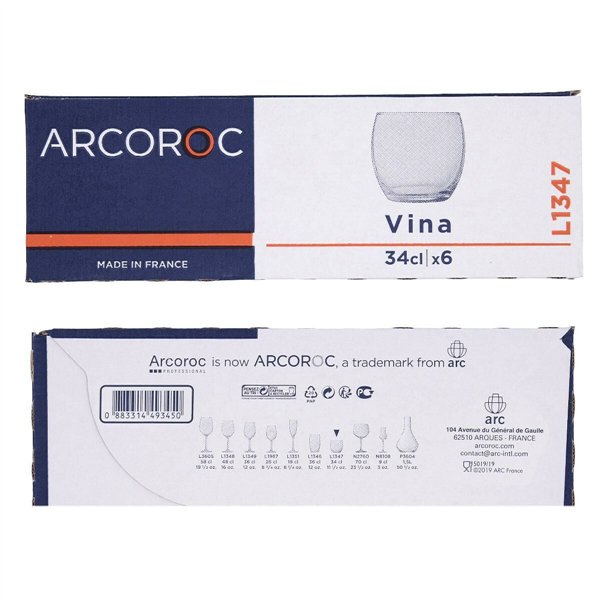 Set of glasses Arcoroc Thera Transparent Glass 400 ml (6 Units)