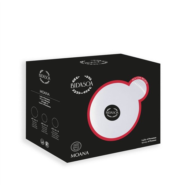 Tableware Bidasoa Moana Grey Ceramic 12 Pieces