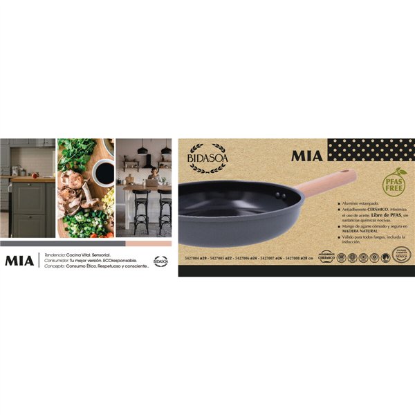 Pan Bidasoa Mia Grey Metal Ø 28 cm (6 Units)