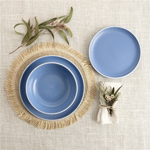 Tableware Bidasoa Moana Blue Ceramic 12 Pieces