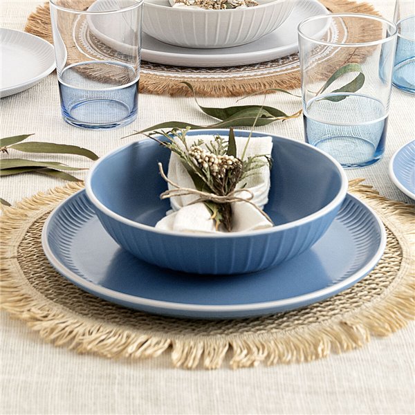 Tableware Bidasoa Moana Blue Ceramic 12 Pieces