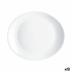 Flat Plate Luminarc Friends Time White Glass 30 x 26 cm (12 Units)