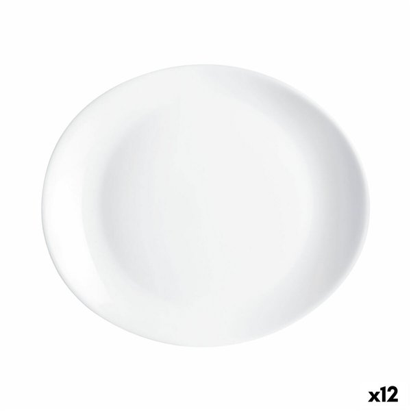 Flat Plate Luminarc Friends Time White Glass 30 x 26 cm (12 Units)