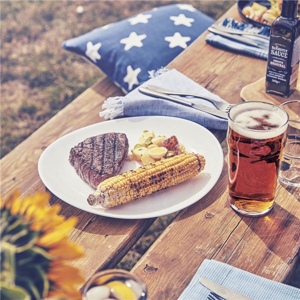 Flat Plate Luminarc Friends Time White Glass 30 x 26 cm (12 Units)