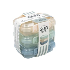 Set of Stackable Hermetically-sealed Kitchen Containers Quid Minimal 11,5 x 8 x 5 cm 3 Pieces