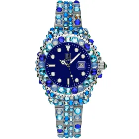 Flat Plate Luminarc Plumi Paradise Azu Blue Glass Ø 2,24 cm (24 Units)