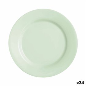 Flat Plate Luminarc Plumi Paradise Ver Green Glass Ø 2,24 cm (24 Units)