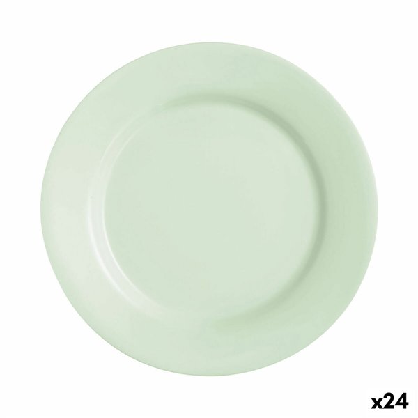 Flat Plate Luminarc Plumi Paradise Ver Green Glass Ø 2,24 cm (24 Units)
