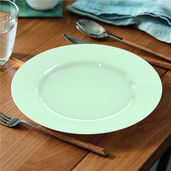 Flat Plate Luminarc Plumi Paradise Ver Green Glass Ø 2,24 cm (24 Units)