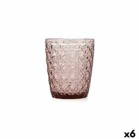 Glass Bidasoa Agata Pink Glass 300 ml (6 Units)