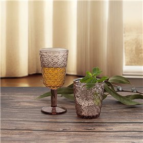 Glass Bidasoa Agata Pink Glass 300 ml (6 Units)