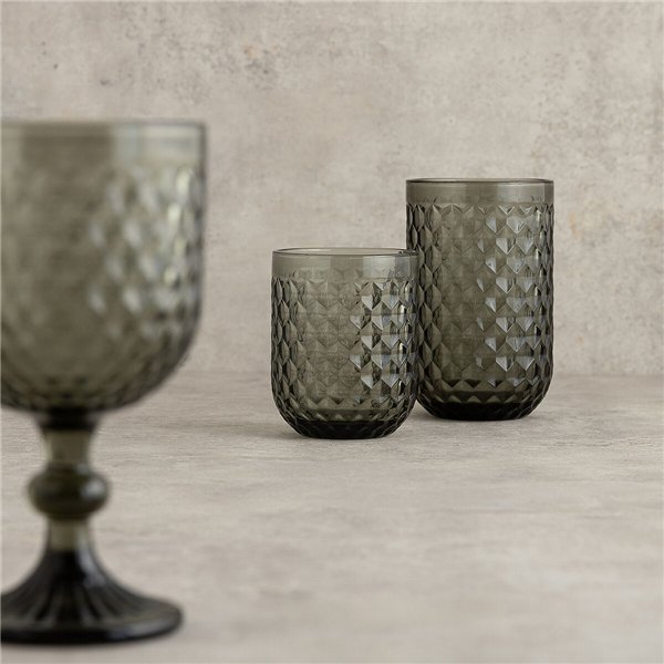 Glass for water Bidasoa Elite Grey Glass 260 ml (6 Units)