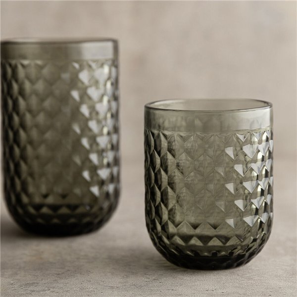 Glass for water Bidasoa Elite Grey Glass 260 ml (6 Units)