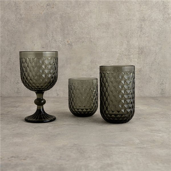 Glass for water Bidasoa Elite Grey Glass 260 ml (6 Units)