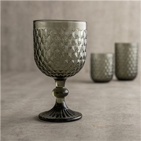 Wineglass Bidasoa Elite Grey Glass 350 ml (6 Units)