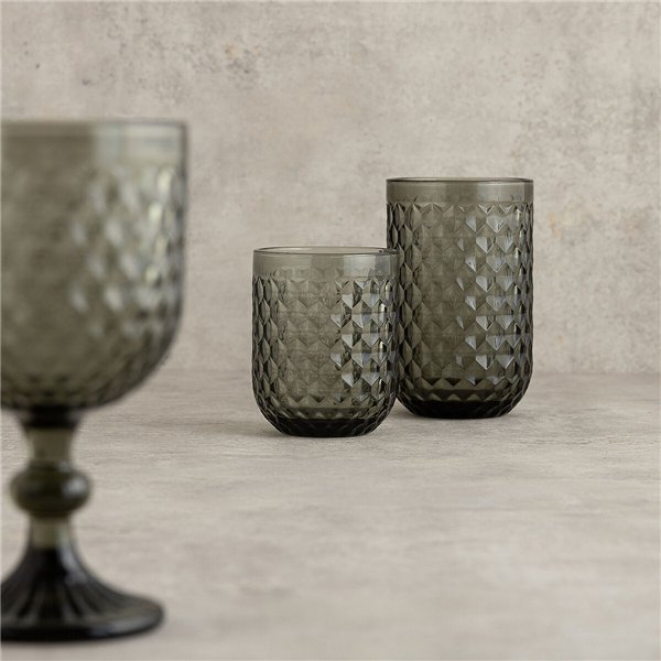 Glass for water Bidasoa Elite Grey Glass 400 ml (6 Units)