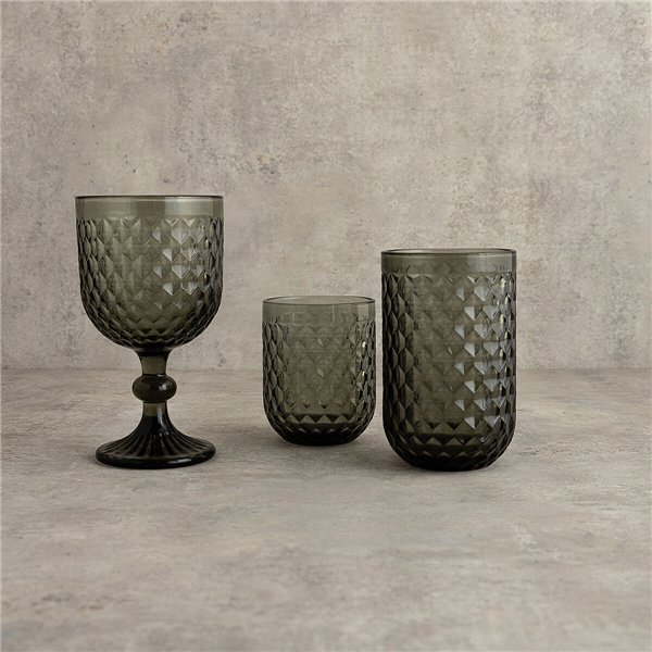 Glass for water Bidasoa Elite Grey Glass 400 ml (6 Units)