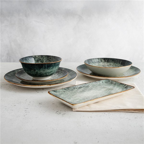 Snack tray Bidasoa Stela Green 27,5 x 16,3 cm (6 Units)