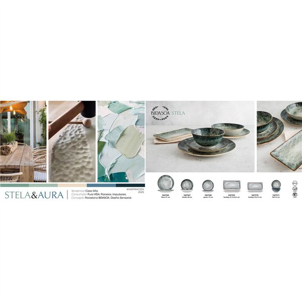 Snack tray Bidasoa Stela Green 27,5 x 16,3 cm (6 Units)