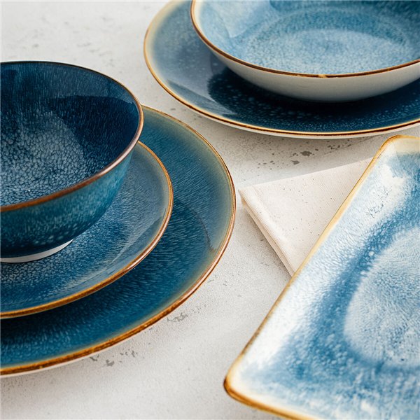 Deep Plate Bidasoa Aura White Ceramic Ø 20 cm (12 Units)