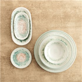 Flat Plate Bidasoa Kai Hydrozero White Ceramic Ø 27 cm (6 Units)