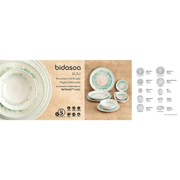 Plate Bidasoa Kai Hydrozero White Ceramic Ø 15 cm Bread (6 Units)