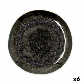 Flat Plate Bidasoa Elite Brown Ceramic Ø 26,5 cm (6 Units)