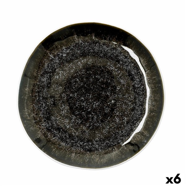 Flat Plate Bidasoa Elite Brown Ceramic Ø 26,5 cm (6 Units)