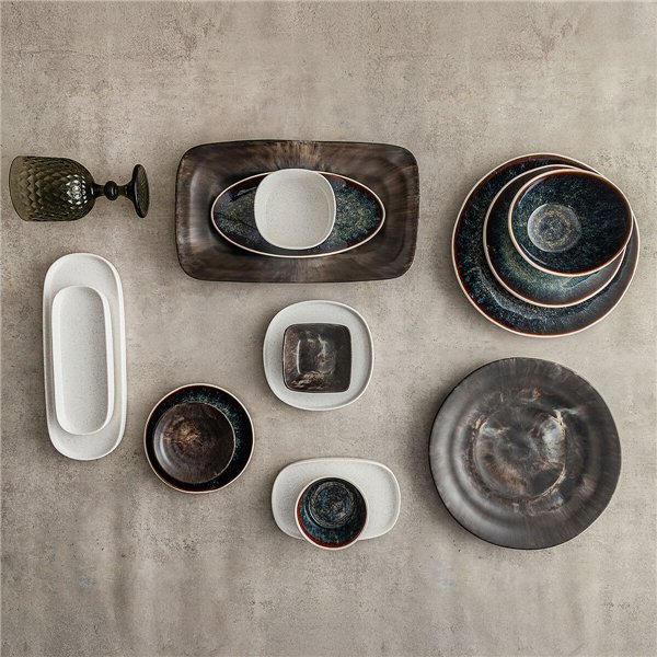 Flat Plate Bidasoa Elite Brown Ceramic Ø 26,5 cm (6 Units)