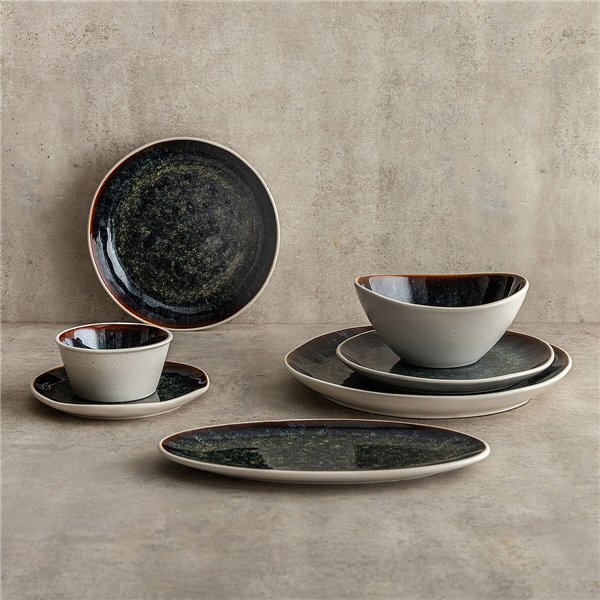 Flat Plate Bidasoa Elite Brown Ceramic Ø 26,5 cm (6 Units)